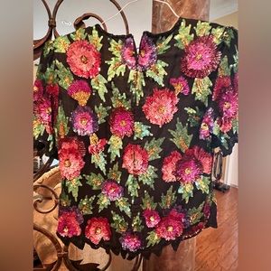 Laurence Kazar Sequined Top